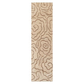 2x3 Tan Brown Color Hand Tufted Floral Wool and Faux Silk Transitional Oriental Rug
